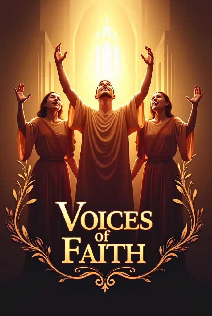 Create a logo for a church choir that says VOICES OF FAITH