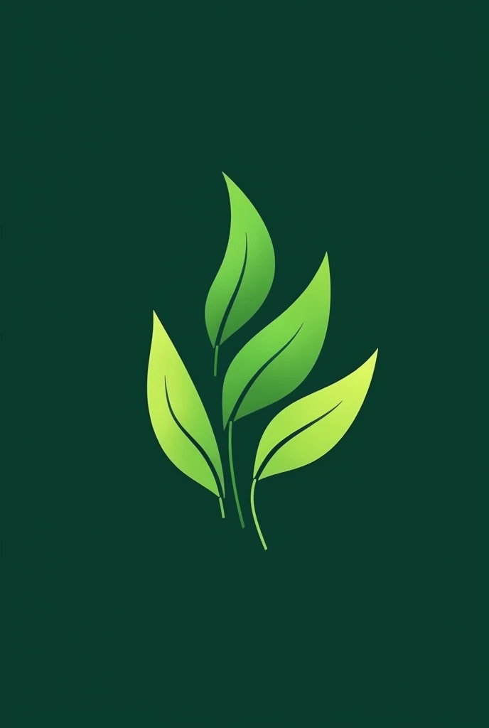 a light green plant logo with a dark green background