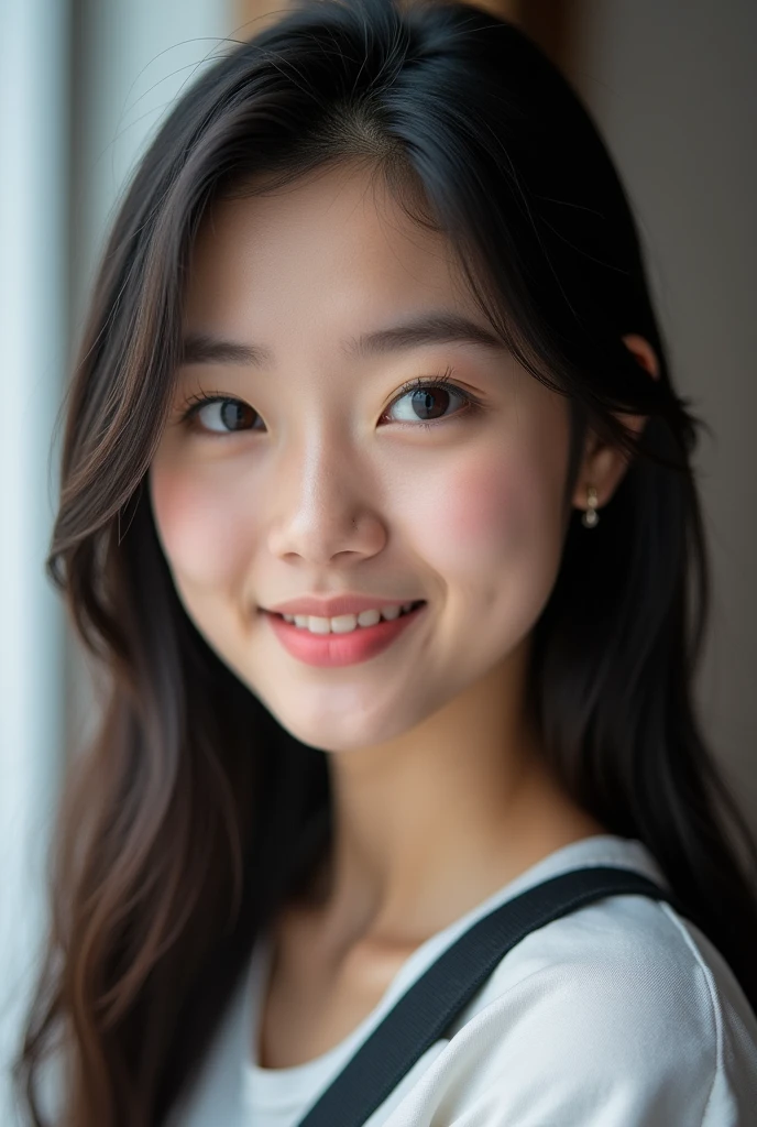 High-quality photograph of a asian gamer girl. Portrait avatar.