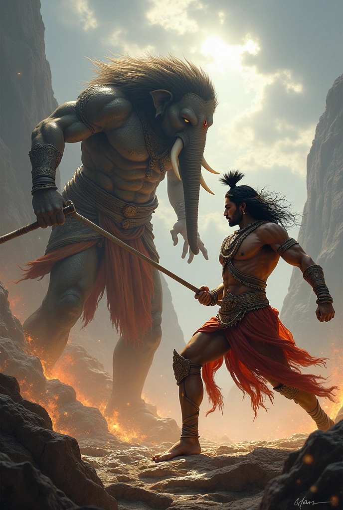Karna and gotodhgajja fighting