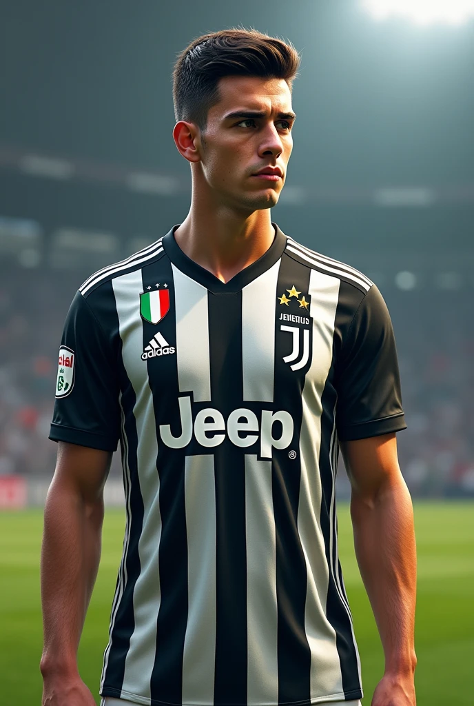 Nico Gonzalez with the Juventus FC Realista shirt