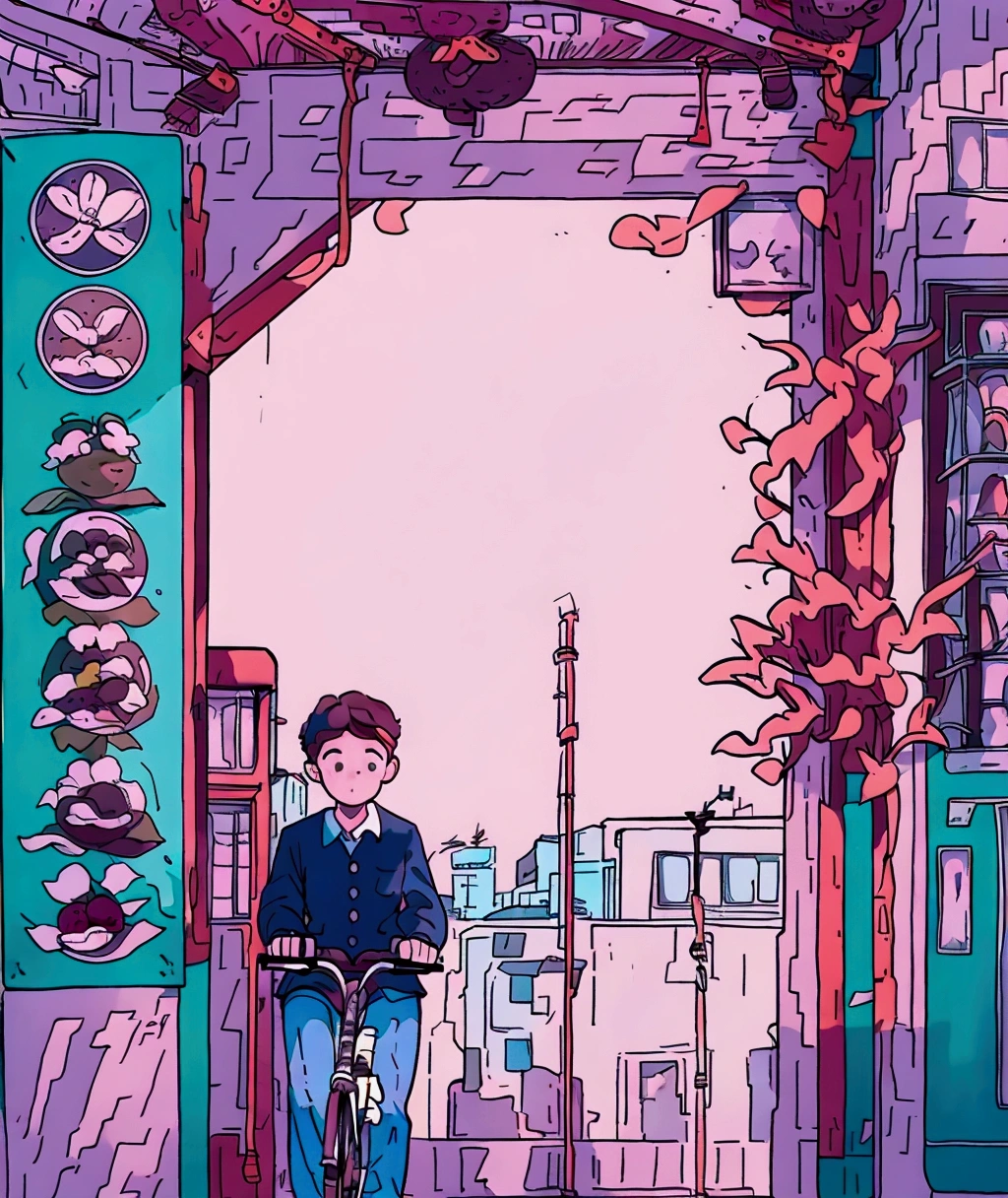 Two boys going to school, with their bicycle outside of school, school building 4 floor building,crs parked outside,trees outside the building and a highway near school, crowded road,4k hd wallpaper, enhanced quality