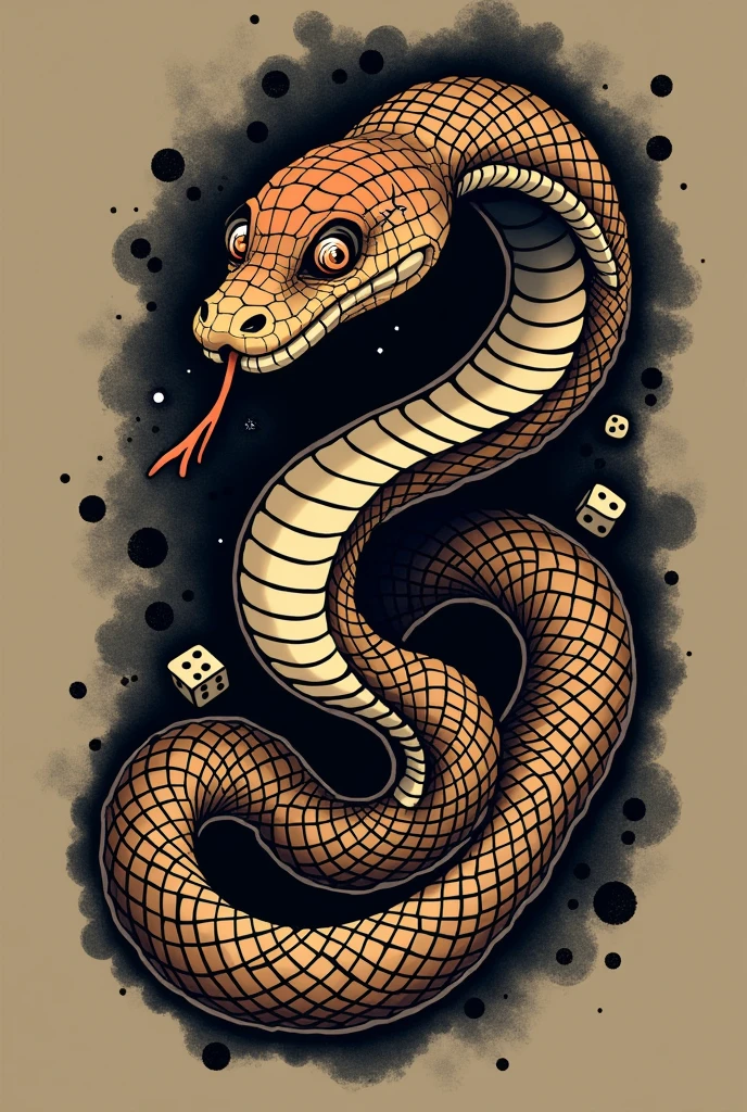 snake with dice eyes tattoo 