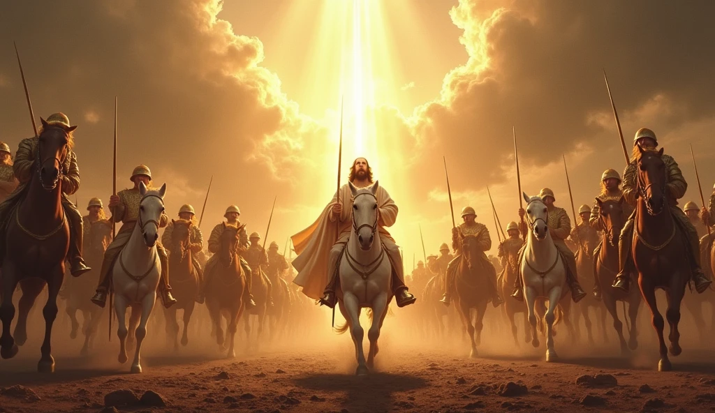 Jesus is coming on the horse with his army
