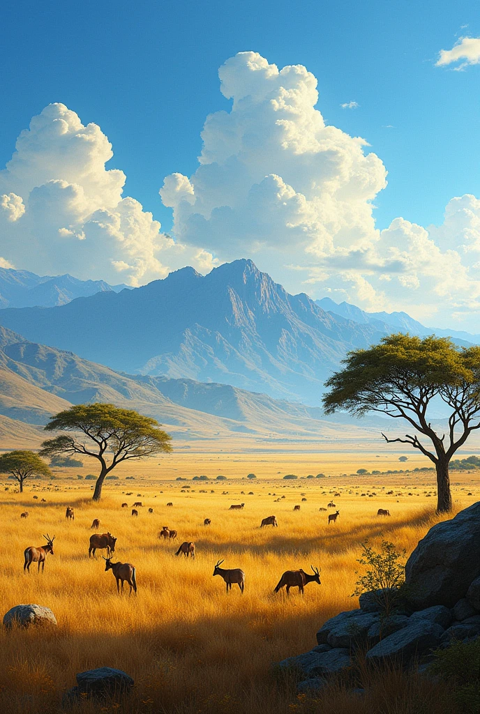 Créer moi l'image d'un beau paysage africain