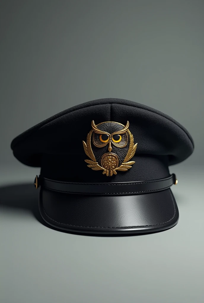 Black PM military beret with an owl 