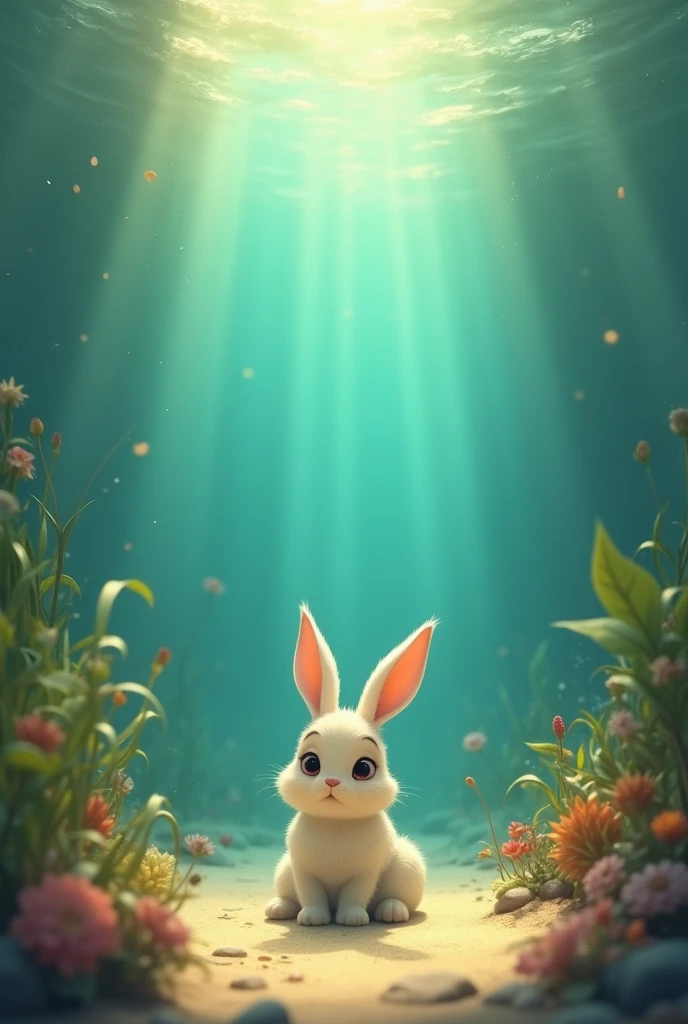 A rabbit at the bottom of a lagoon