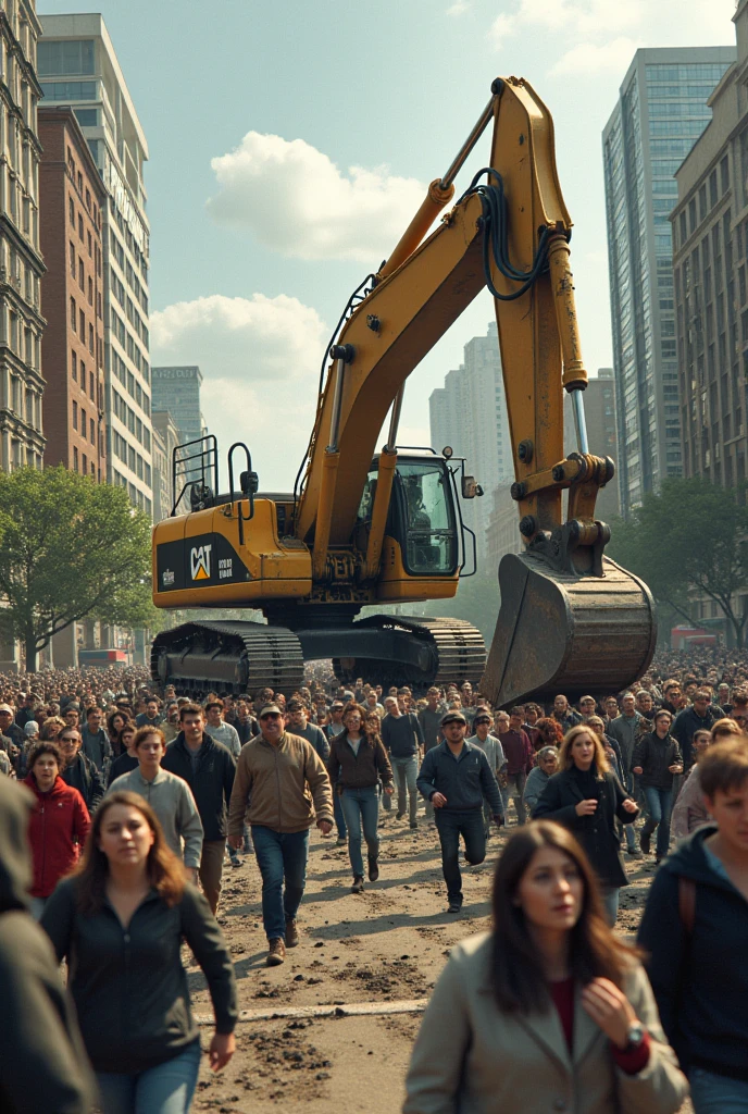 excavator running over liberal city dwellers