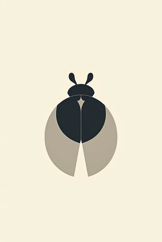 Make a minimalist art about a set of figures that create a ladybug, Let art represent luck.