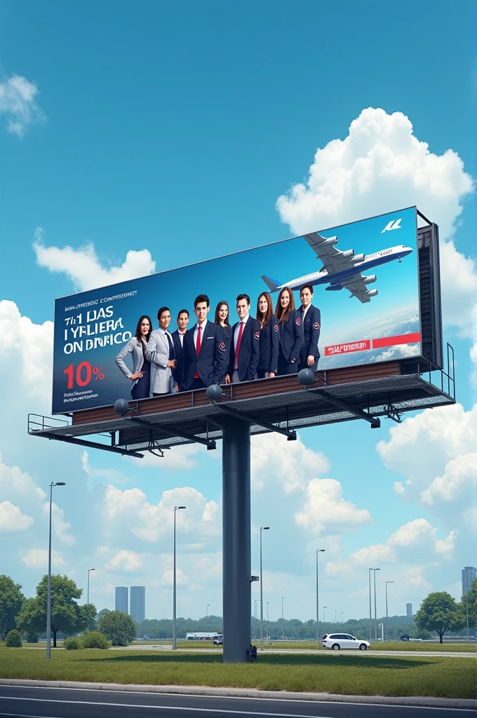 Create a horizontal billboard for the aviation school "Atlas Training On Board"
