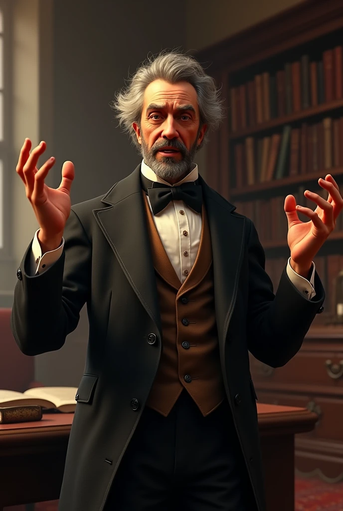 Create an image of chalrs richet as if it were alive in motion