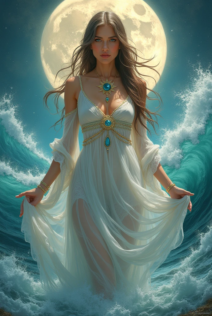 A female sea with heavenly theme guider