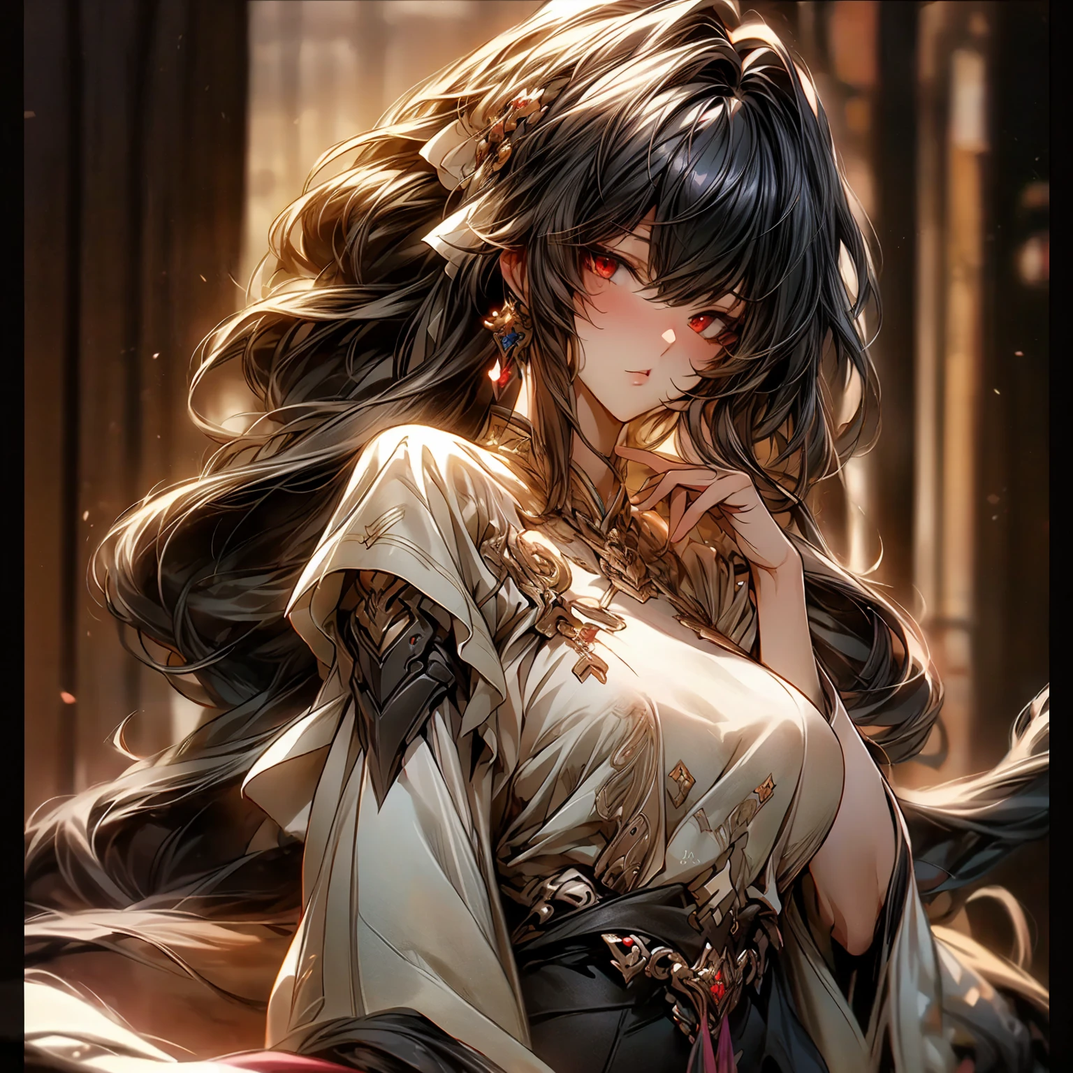 ((highest quality)),(ultra high resolution),(Super detailed), (best work of art), (1 young girl:1.5), beautiful and well-shaped face:1.5,(Beautiful skin with precise and detailed depiction:1.6),(sleeveless halter neck sports bra and elastic waist band shorts ),gorgeous, masterpiece, best quality, high-resolution, finely detailed, extremely detailed and beautiful, distinct-image, 1 girl, 18 year old teenager, solo, sharp facial features, oval shaped face. cherry red lips, lightly tanned white skin. velvet-colored eyes, C-cup breasts, tall height(175cm), slim yet chiseled body type, flowing waist length dark violet-black hair, small narrow waist, long and slender legs, curvy wide hips, elegant gothic courtyard setting