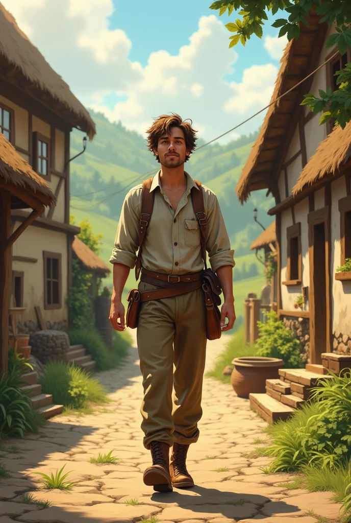 A man walking in to the village boy aged 20