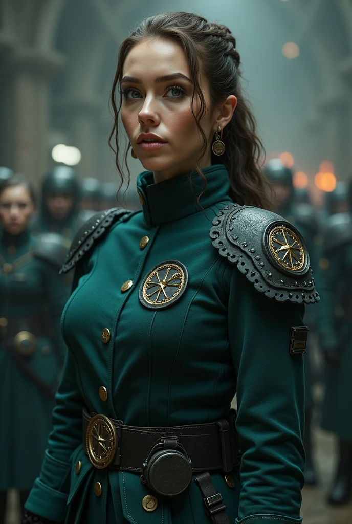 Government Woman, Adept Sorority Warhammer 40.000, uniform color Dark greenish petroleum blue