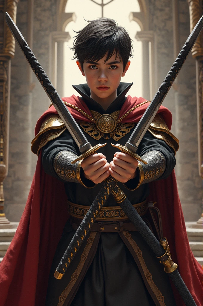 A boy named Arthur who is a king who has 2 katanas