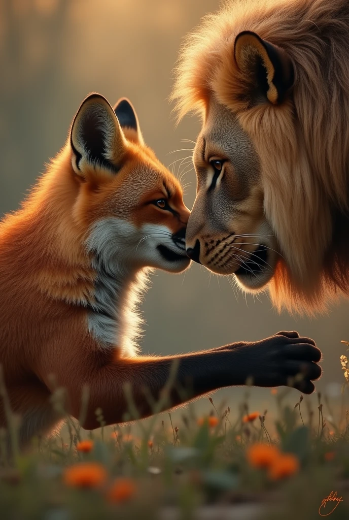 Create image fox fucked to lion