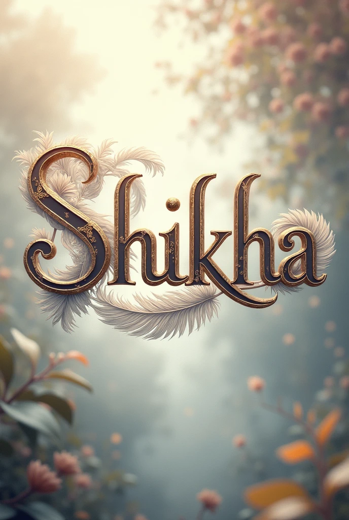 Generate a edit for name "shikha" on the theme of aesthetic feather and flute in hd resolution