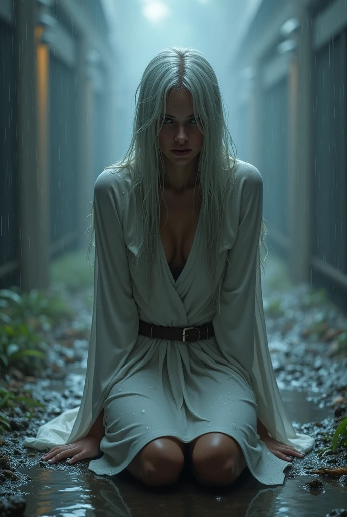 Sage from valorant sus kneeling down wet