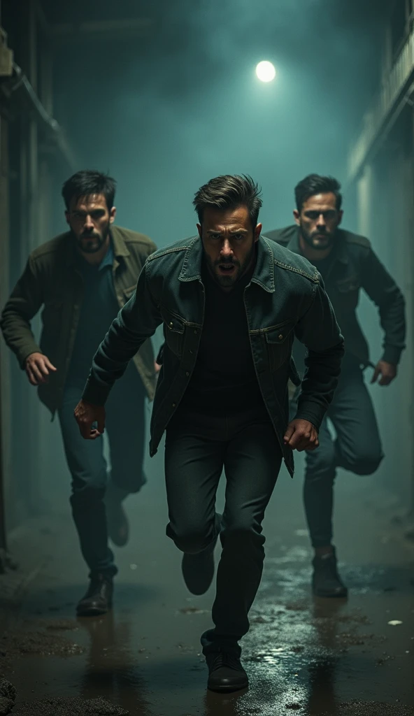 The 3 men run away scared