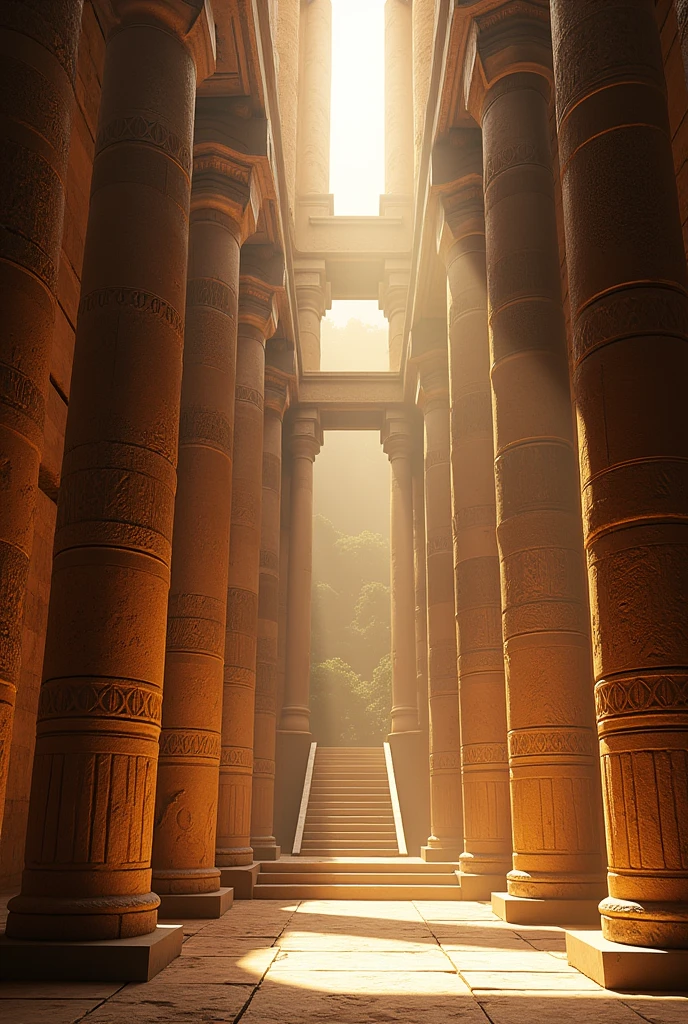Majestic interior view of the Inca temple