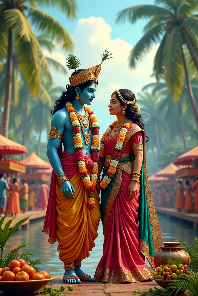 Sree Krishna & Radha Shri Krishna Jayanthi festival Kerala background 