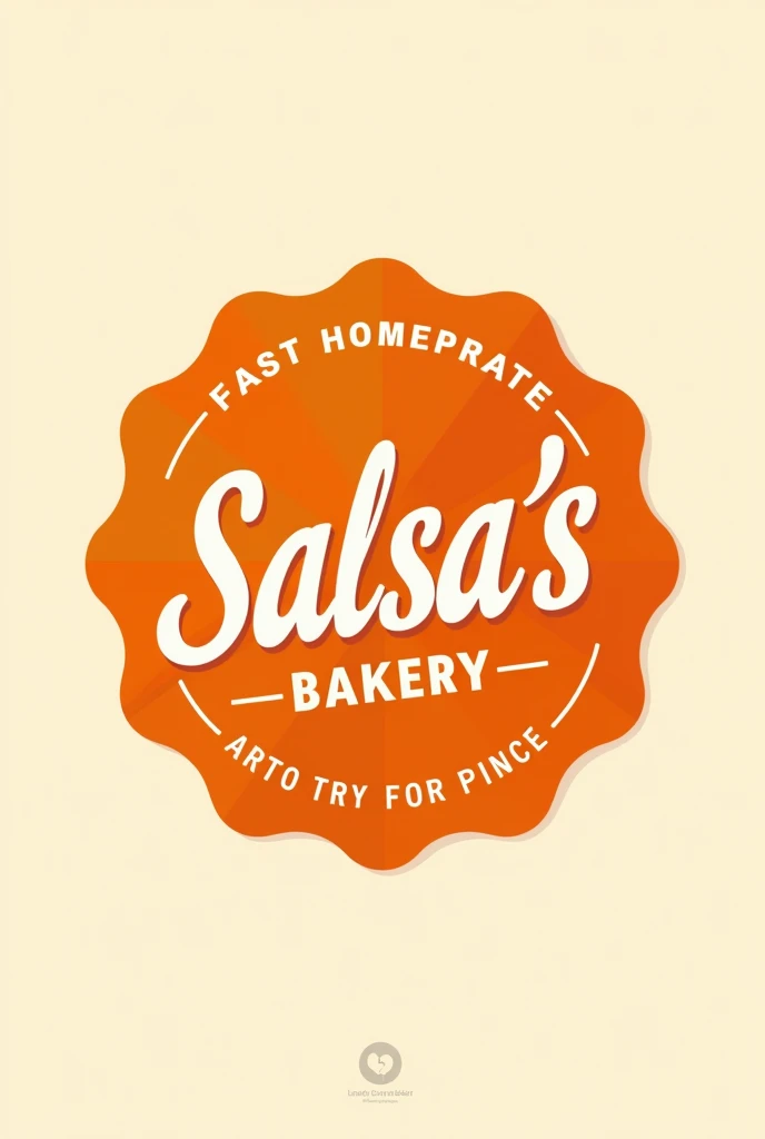 A logo for a bakery "Salsa's" with ORANGE COLOR