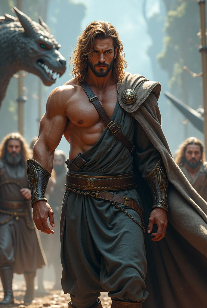  On earth, Eirik felt lost and furious he is a god. However, did not give up. He decided to train and get stronger,vowing that one day he would regain his place in Asgard. gaining respect and followers among humans., fought against creatures.brown hair