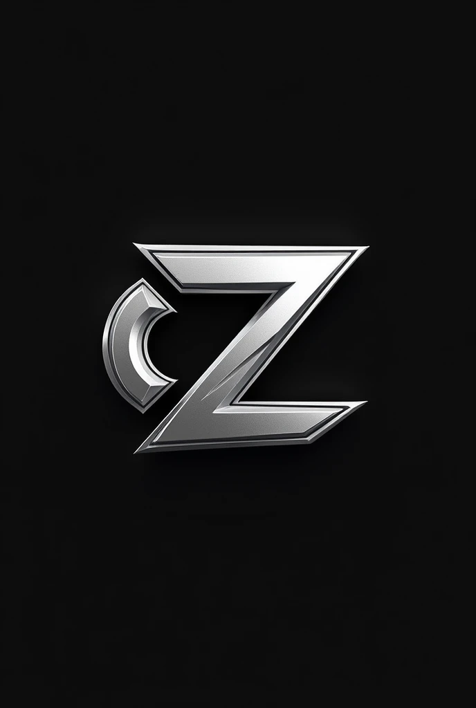 A football team logo that has the letters "CZ" in the logo and a soccer ball, you can pay attention to the details, use black and white or black and gray colors