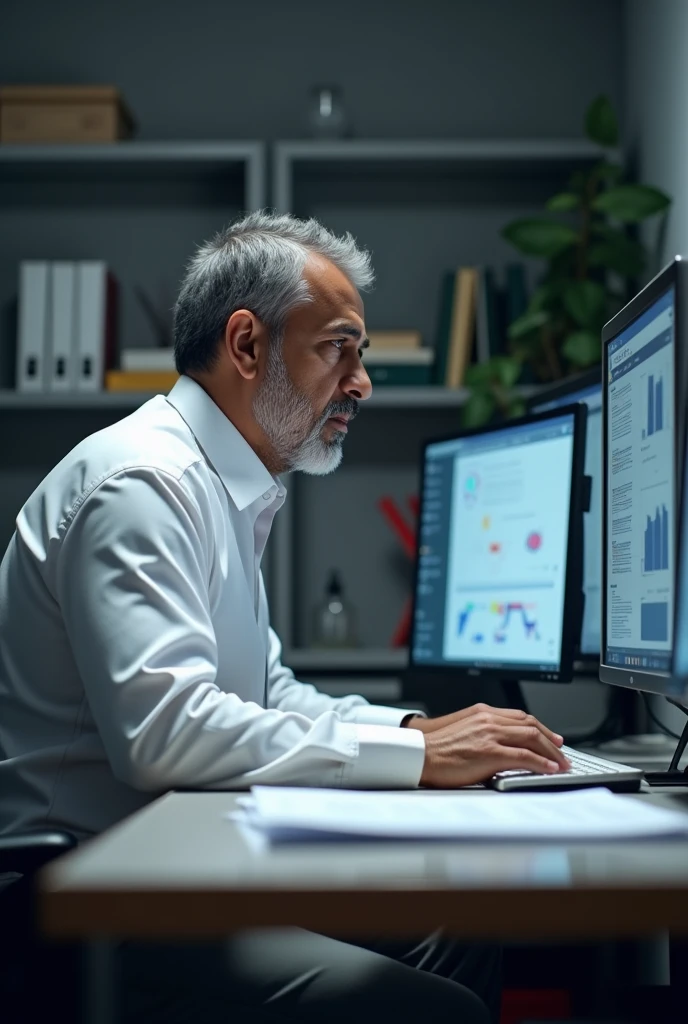 Pakistani chemical engineer working in office