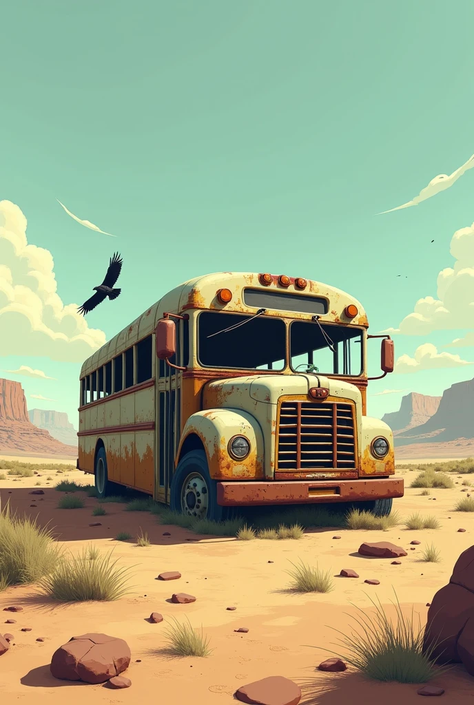 make a broken down bus in 2d animation 