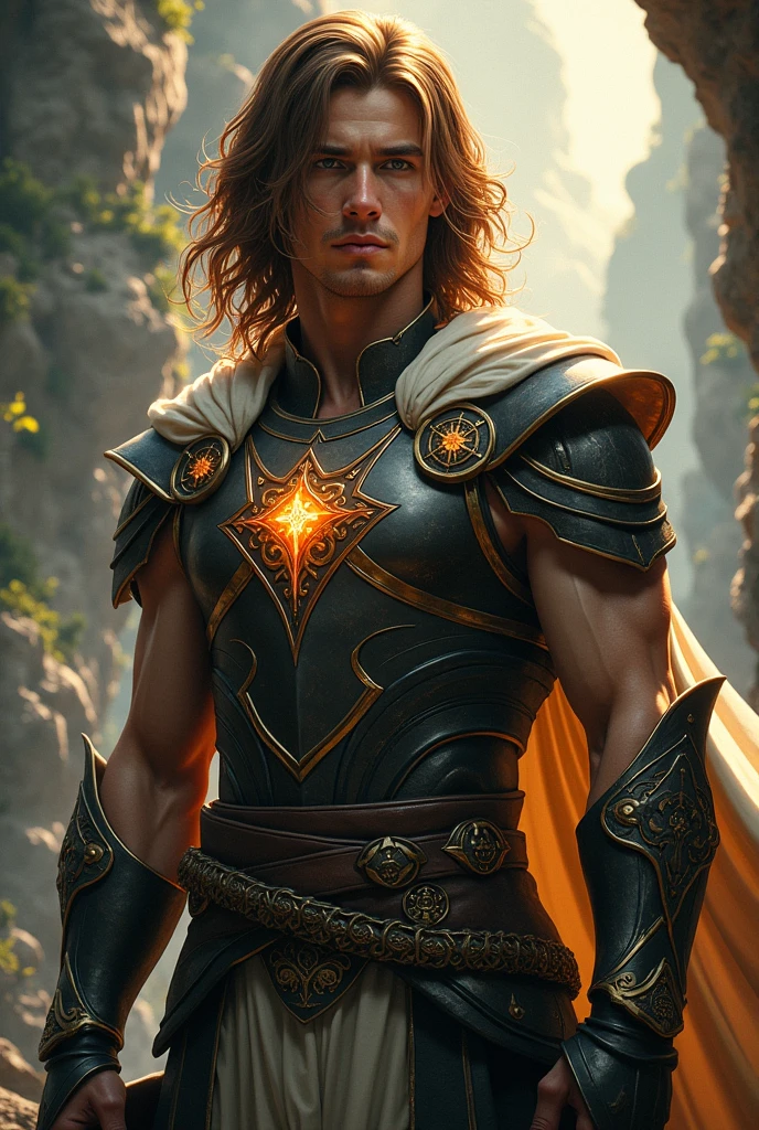 On earth, Over time, Eirik discovered that he still had a hidden power in his blood, that of a god., fought against creatures.brown hair
