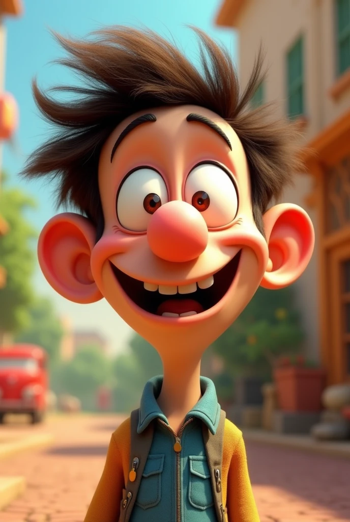 Funny animated image of a person with a big nose