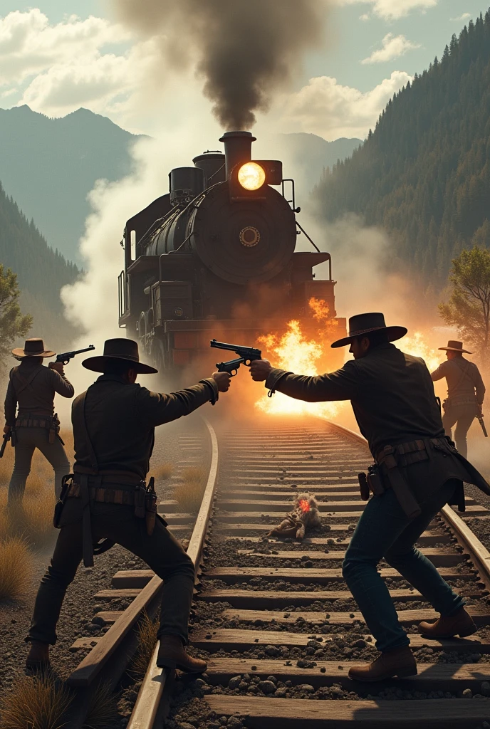 Red dead redemption, Exchange of Fire, train robbery
