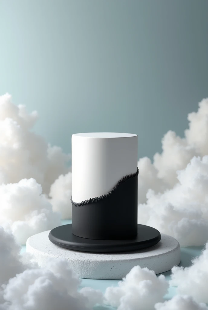 1 tier cake for women, cloud and sky theme, Luxurious style, main tone black and white