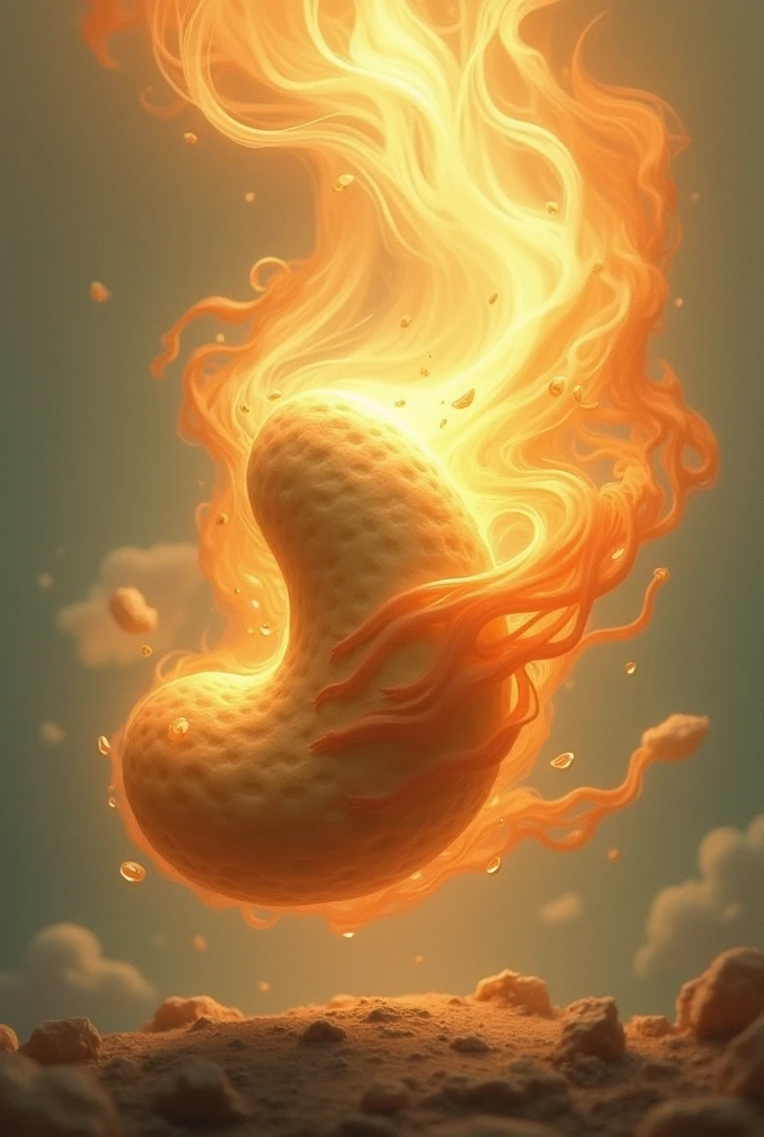 creative image of a bean wrapped in, hugged, by hot air