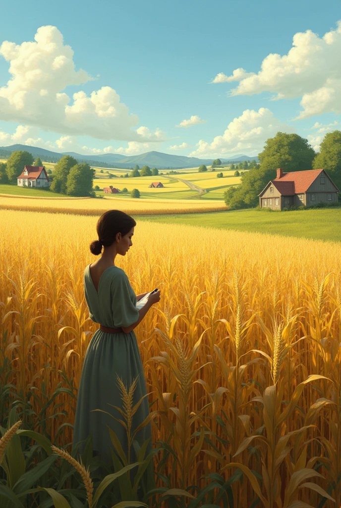 BACKGROUND IMAGE FOR WRITING A POEM, WITH CORN THEME