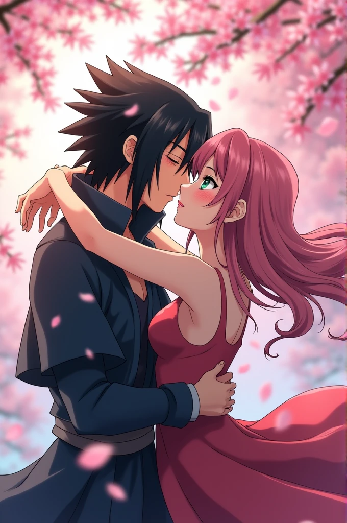 Sakura kissing Sasuke