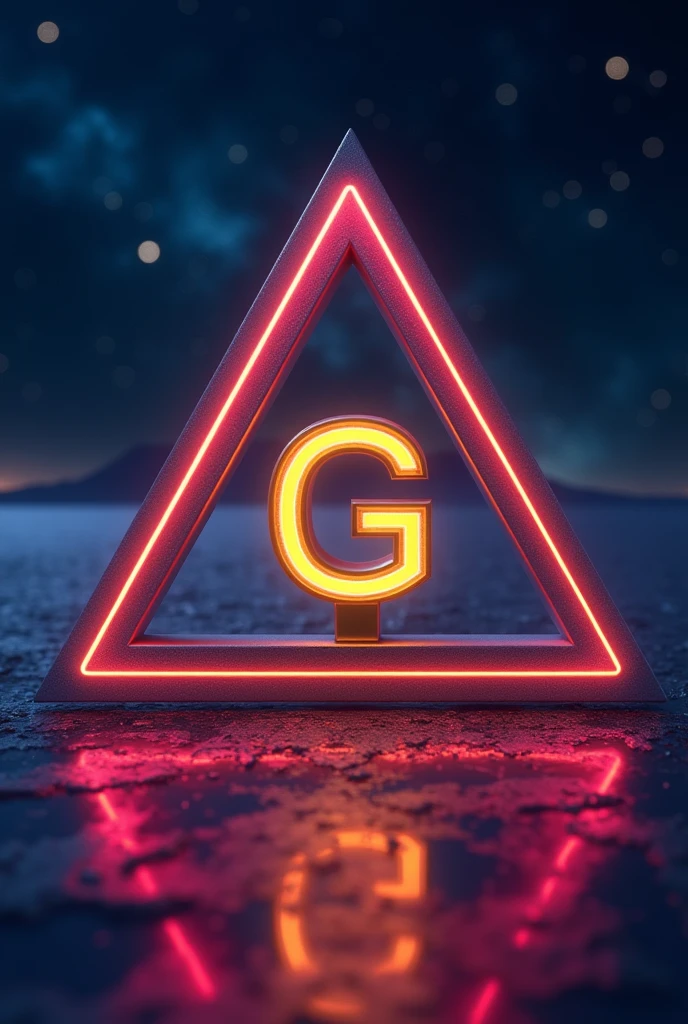 Create a full color with modern neon colors of the smooth square of Masonry and a pointed compass on it and in the center of both tools, the capital letter G resplendent in gold. All of the above with a sidereal background of galaxies and stars.