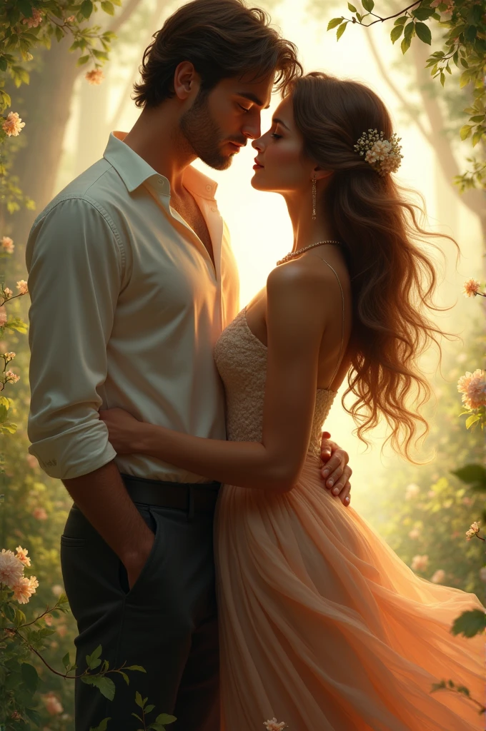 Woman in a skirt next to a man 