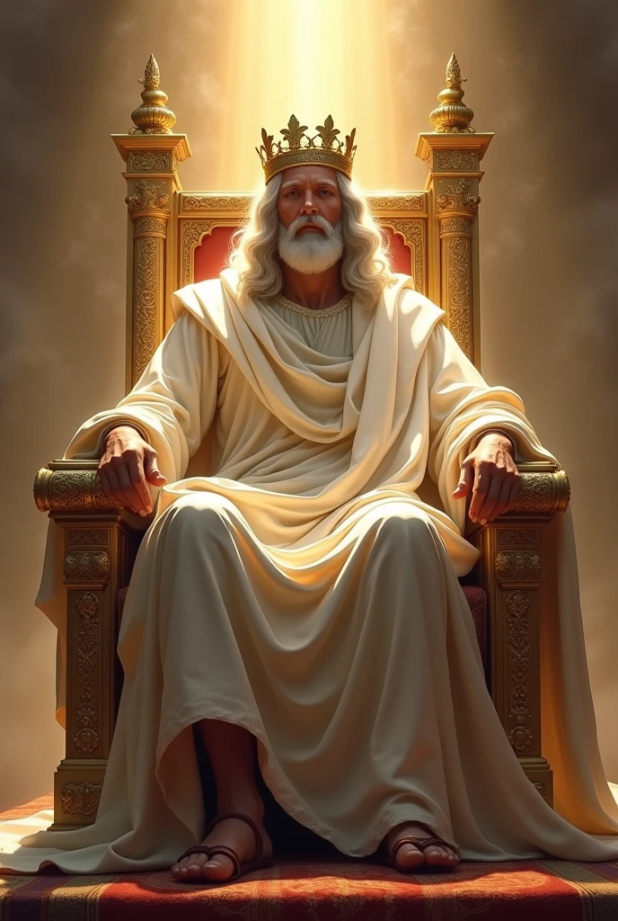  God. Jesus age 30
 is sitting on the thrown with his crown white hair
