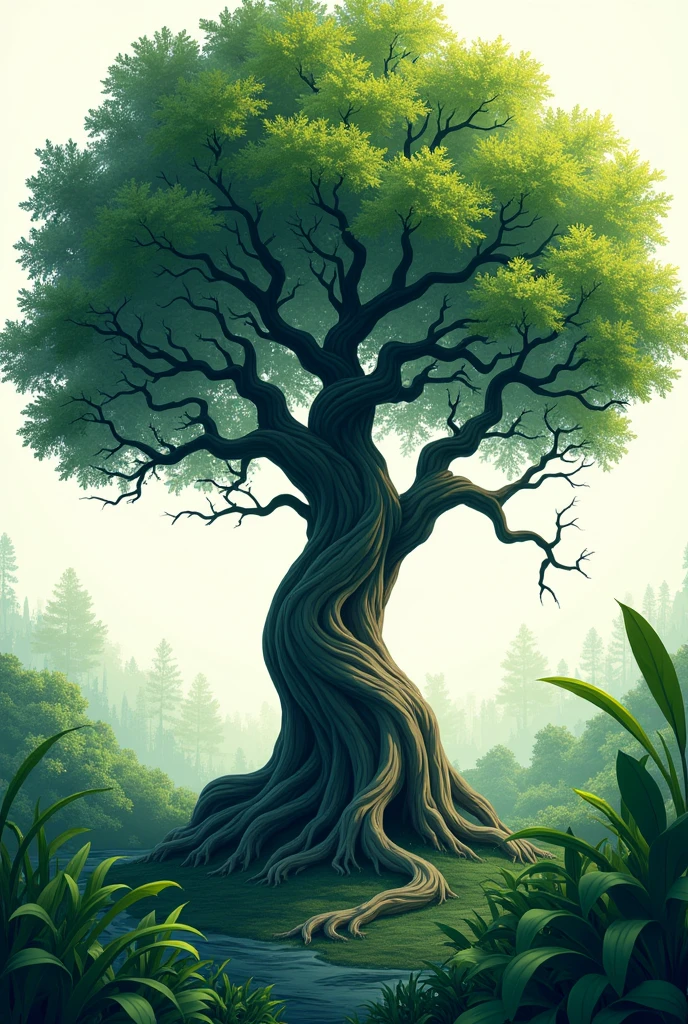 Create a poster of white and dark green thheme for environmental page