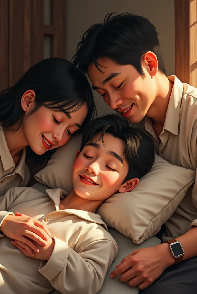 a beautiful asian girl, a handsome boy, looking into each other's eyes, romantic, emotional, intimate, tender, warm lighting, soft focus, dreamy, intricate details, vibrant colors, digital painting, masterpiece, photorealistic, 8k, hyper detailed, award winning, dramatic lighting, cinematic, breathtaking, visually stunning