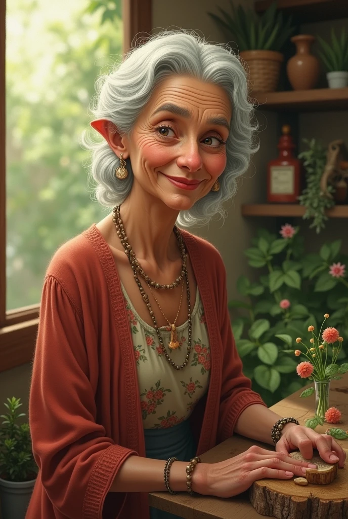 Pía, an older Chilean woman, She was Violet's aunt. She was a sweet woman, knowledgeable about the properties of plants, with the gift of laying on hands to heal.