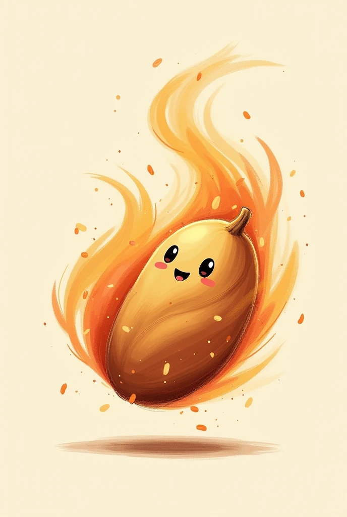 imagem criativa de um Bean beans envolto, hugged, by hot air in a drying process. simple image in drawing format. Bean beans