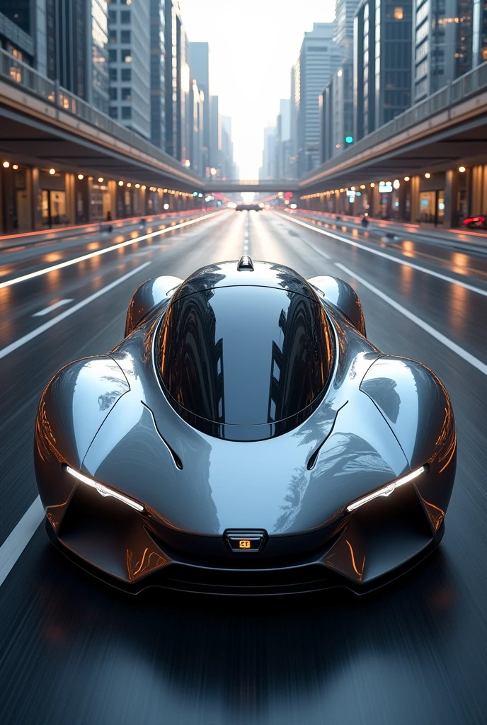 Full top view of the futuristic car IR1