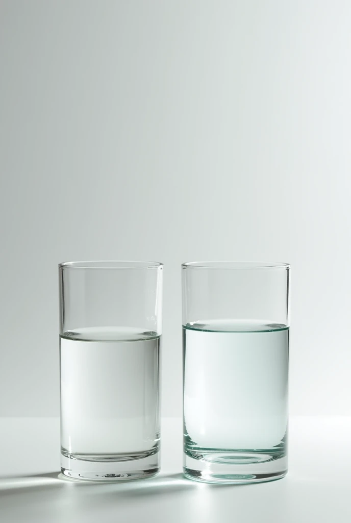 glass of water and glass of water with oil