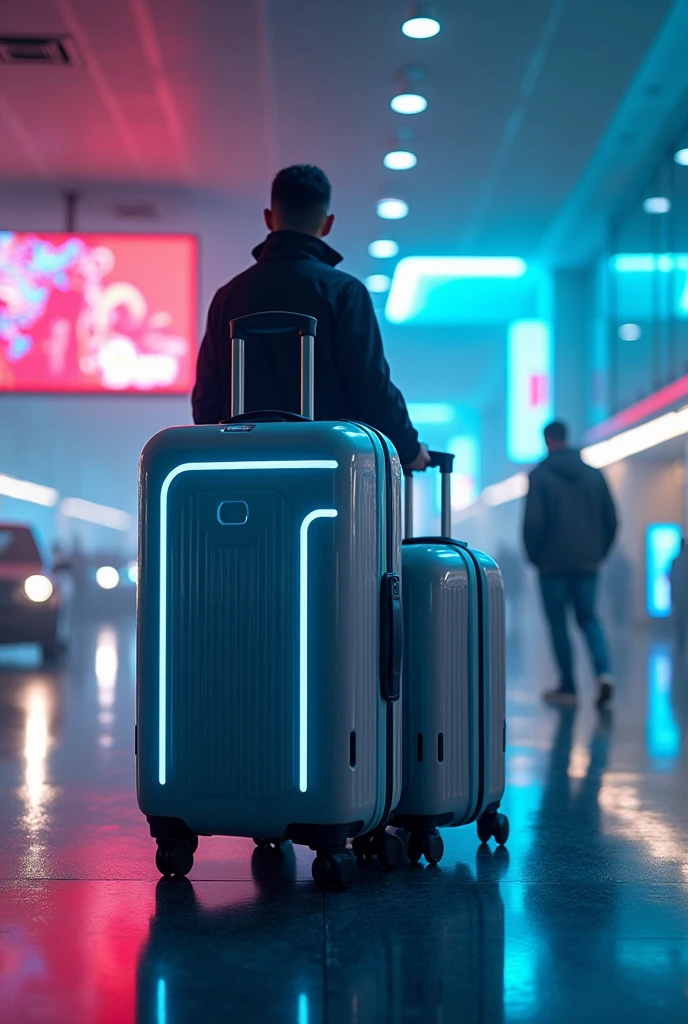 Username: "suitcases_magic" que tenga videos virales promocionando sus suitcases de viaje tecnológicas 
