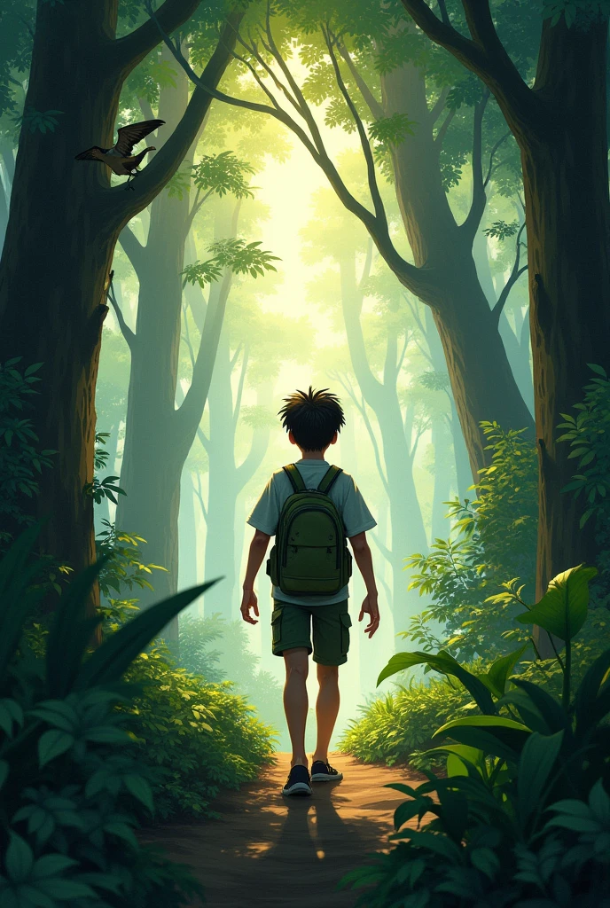 A boy aged 20 again' going into forest