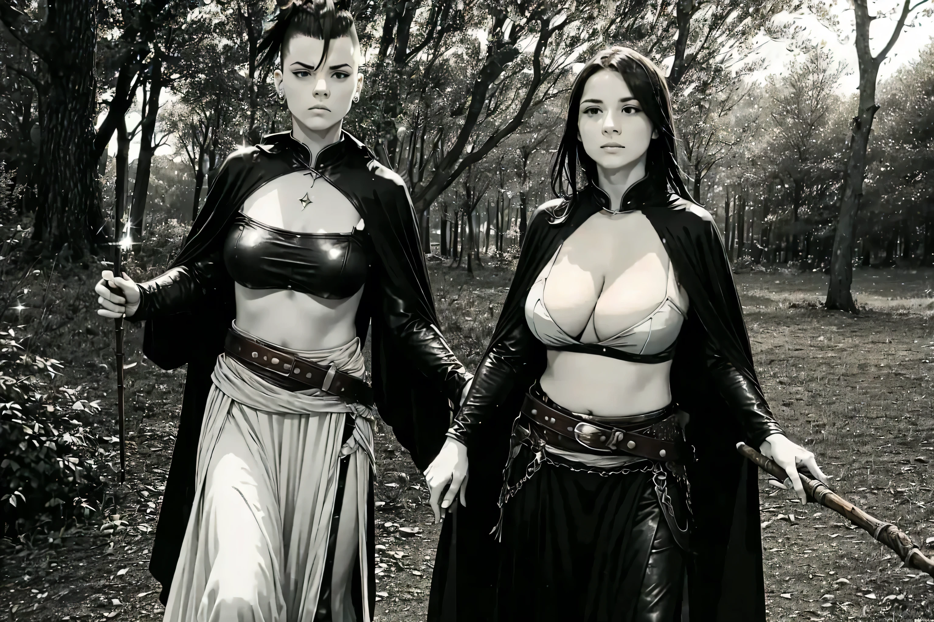(masterpiece:1.3), (4k), 1girl, young, a healing mage dressed in worn out leather clothes, carrying a wooden staff and assorted potions in a belt, seasoned and solemn, ((casting a healing spell)) with her hand, a woman about to expire. Large breasts, huge sagging, beautiful face. Intrincate details, ethereal, (magical aura), ((shining sparkles)), supernatural, medieval, fantasy landscape outdoors. High contrast, film grain, cinematic angle, sharp focus, (vivid colors:1.3)